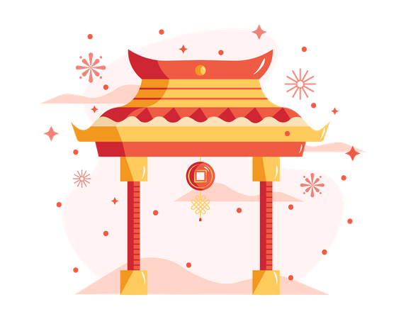 Free Chinese gate  Illustration