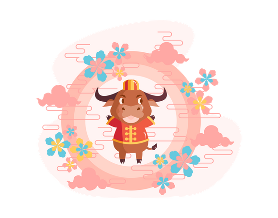 Free Chinese new year 2021 year of the ox  Illustration