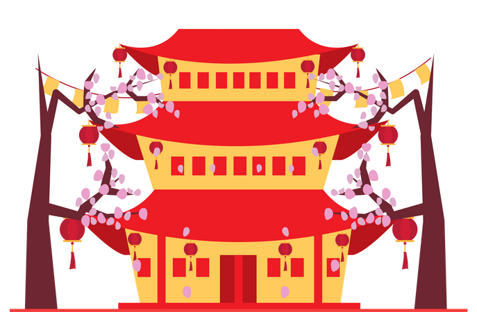 Free Chinese traditional house Illustration
