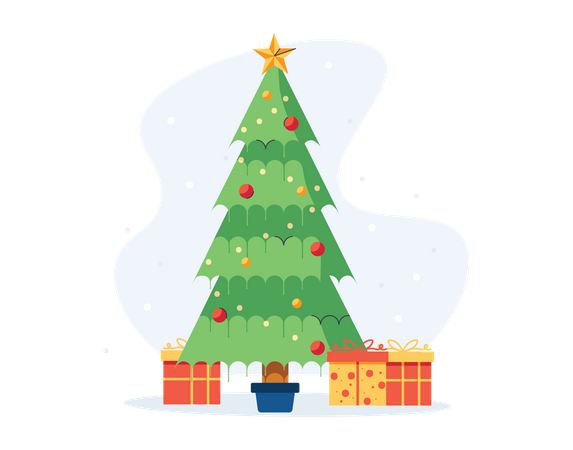 Free Christmas tree  일러스트레이션