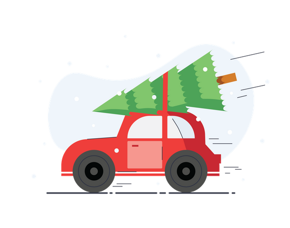 Free Christmas tree on the way  Illustration