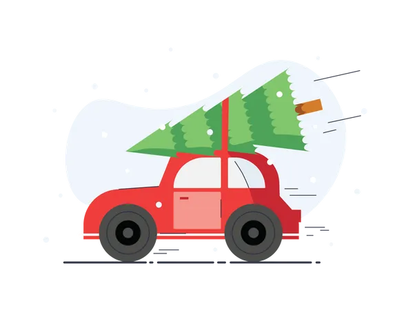 Free Christmas tree on the way Illustration