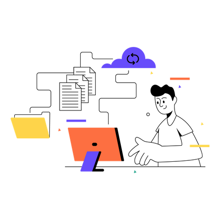 Free Cloud data processing  Illustration