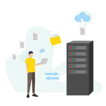 Free Cloud data transfer  Illustration