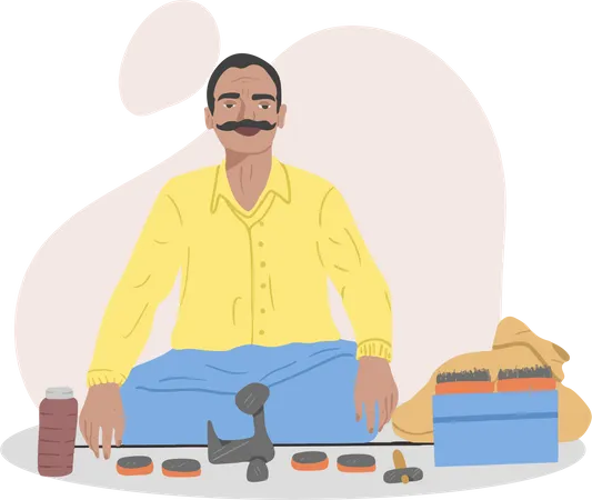 Free Cobbler Man  Illustration