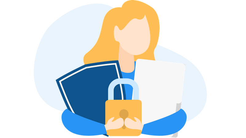 Free Concept of data Privacy And Policy  イラスト