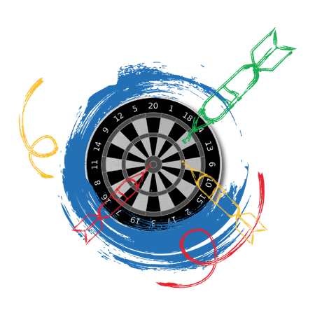 Free Concept of target or goal with dartboard and arrows Illustration