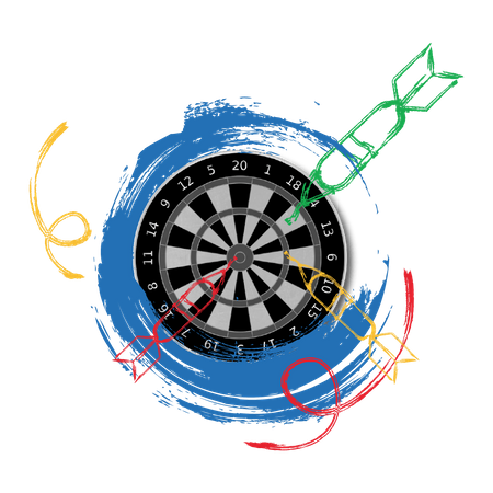 Free Concept of target or goal with dartboard and arrows  Illustration