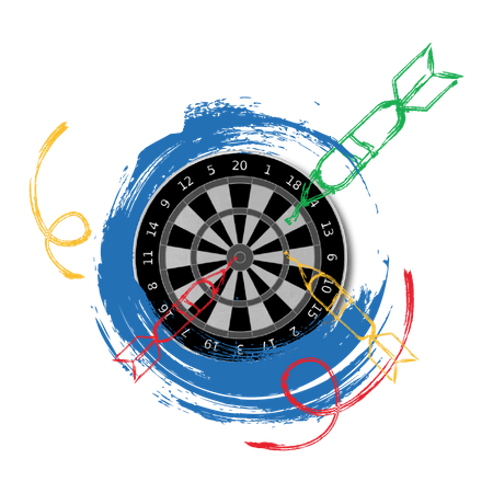 Free Concept of target or goal with dartboard and arrows  Illustration