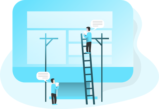 Free Construindo Site  Ilustração