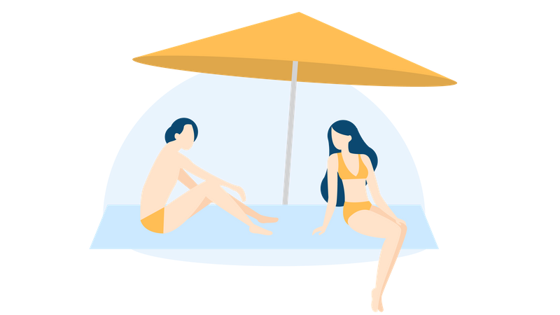 Free Coppie che godono in spiaggia  Illustration