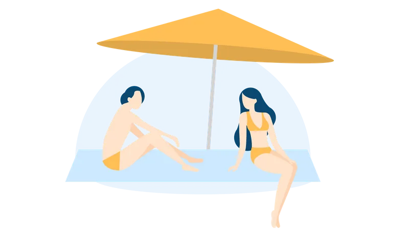 Free Coppie che godono in spiaggia  Illustration