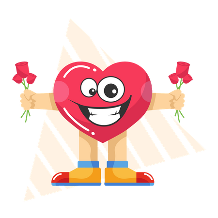 Free Corazon con rosas  Ilustración