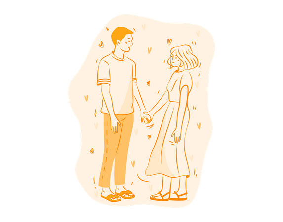 Free Couple holding Hands  Illustration