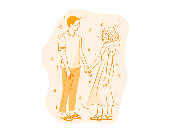 Free Couple holding Hands  Illustration