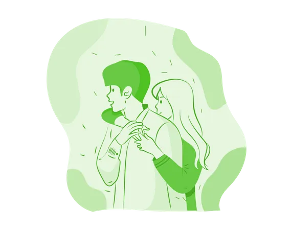Free Couple Hugging Illustration