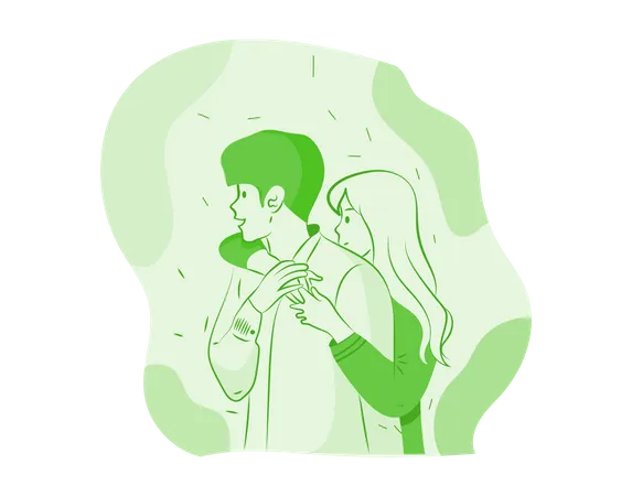 Free Couple Hugging  Illustration