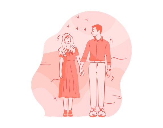 Free Couple marchant ensemble  Illustration