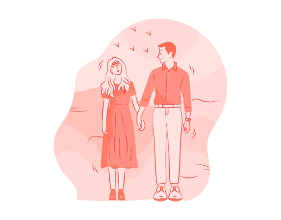 Free Couple marchant ensemble  Illustration