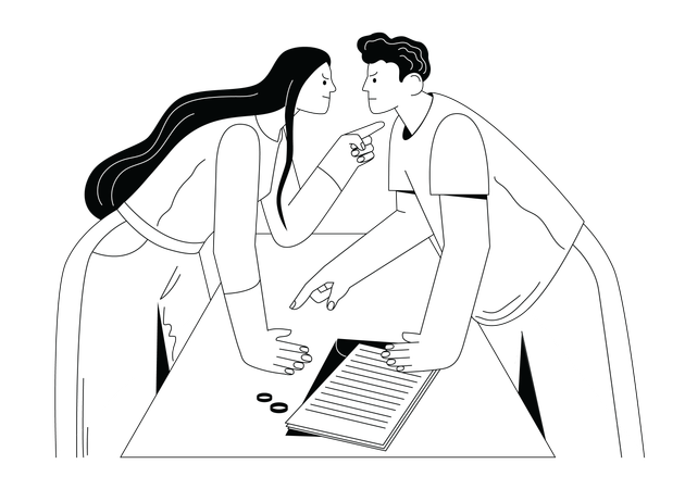 Free Un couple se dispute dans une chambre  Illustration