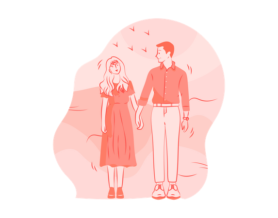Free Couple walking together Illustration