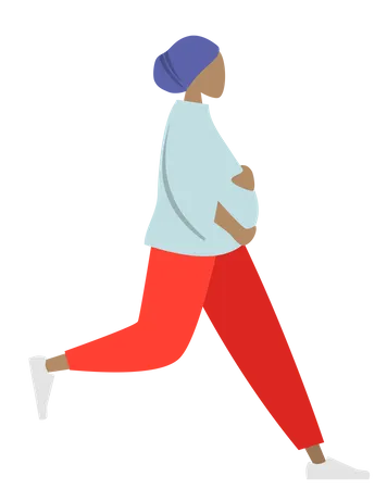 Free Courir, femme enceinte  Illustration