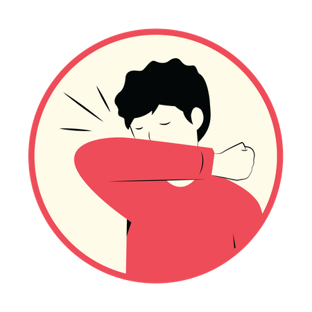 Free Cover face while sneezing or coughing  Illustration