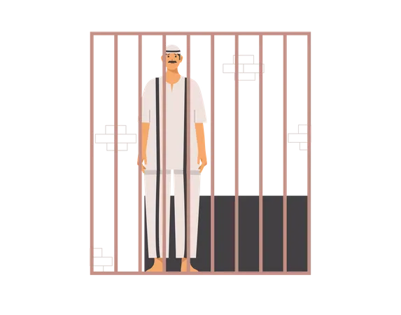 Free Criminal in jail  Illustration