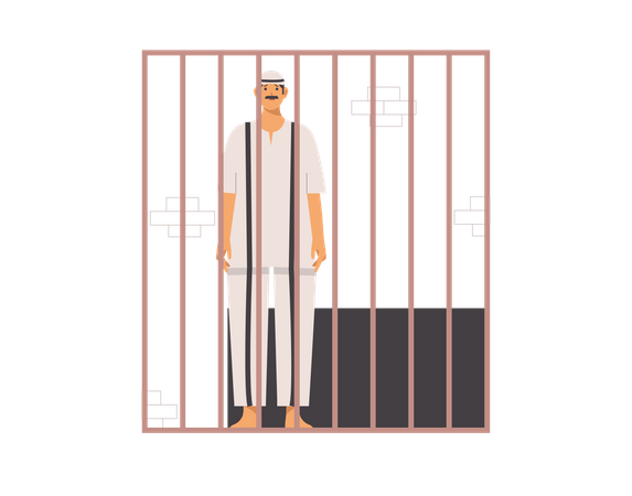 Free Criminal in jail  Illustration