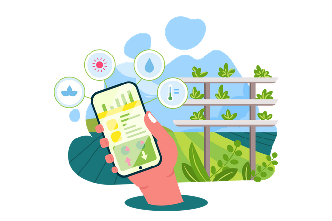 Free Crop monitoring via mobile device  Illustration