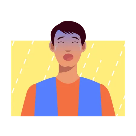 Free Crying man  Illustration