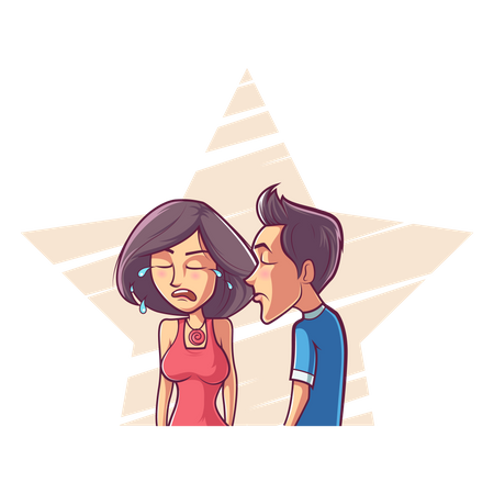 Free Cute couple is fighting  Illustration