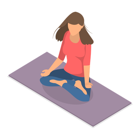 Free Señora haciendo yoga  Ilustración