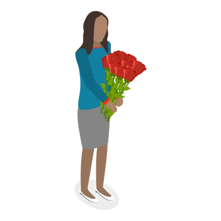 Free Dame aux bouquets  Illustration