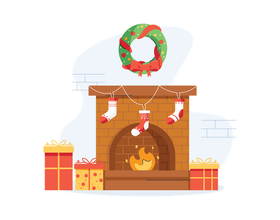 Free Decorated Living room  일러스트레이션