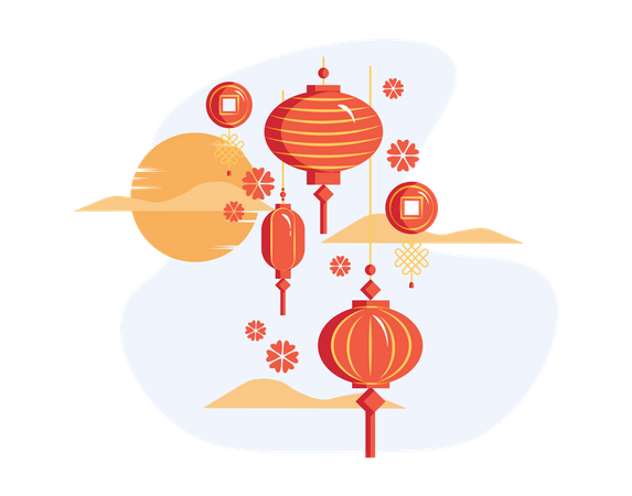 Free Decorative Chinese Lantern  Illustration