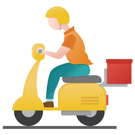 Free Delivery boy  Illustration