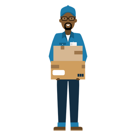 Free Deliveryman holding package Illustration