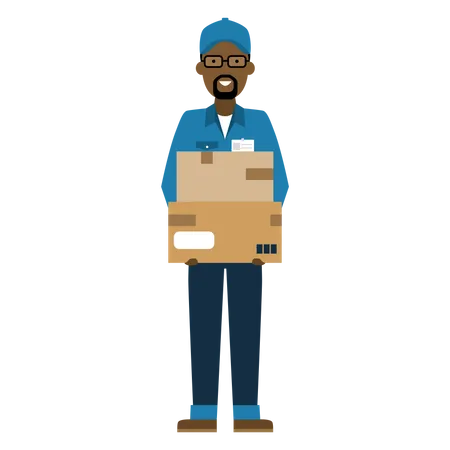 Free Deliveryman holding package Illustration