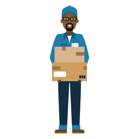 Free Deliveryman holding package  Illustration