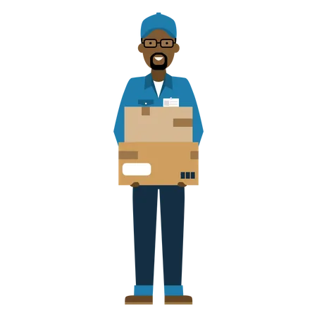 Free Deliveryman holding package  Illustration