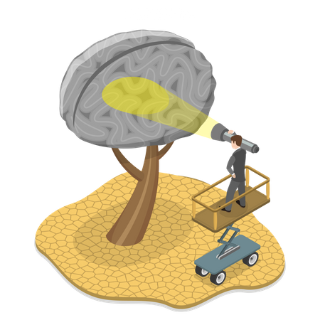 Free Demenz, Gehirnerkrankung, Gedächtnisverlust und schlechte Aussprache  Illustration