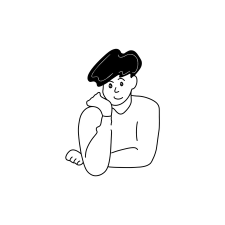Free Denkender junger Mann  Illustration