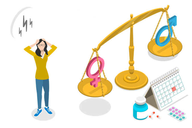 Free Déséquilibre hormonal féminin  Illustration