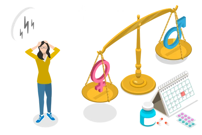 Free Déséquilibre hormonal féminin  Illustration