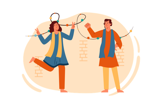 Free Diwali Celebration  Illustration