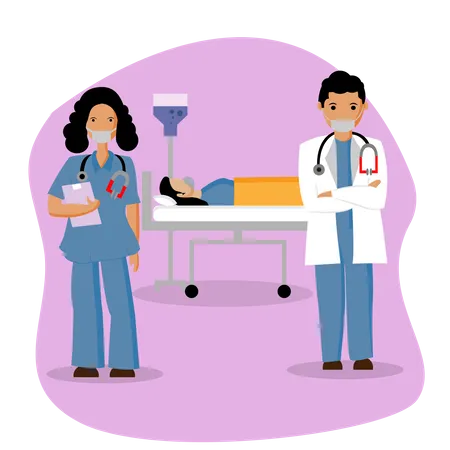 Free Doctor checking patient  Illustration