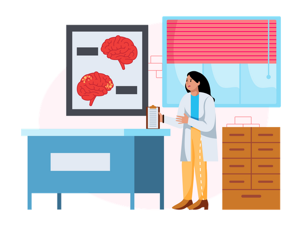 Free Doctor verifying patient medical report  イラスト
