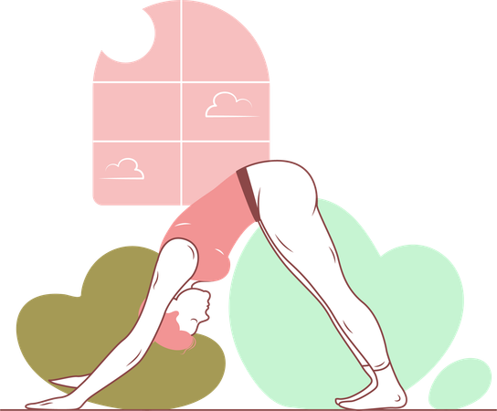 Free Downward Facing Dog Yoga Pose  Illustration