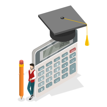 Free Education Expenses, College Education Pricing Illustration